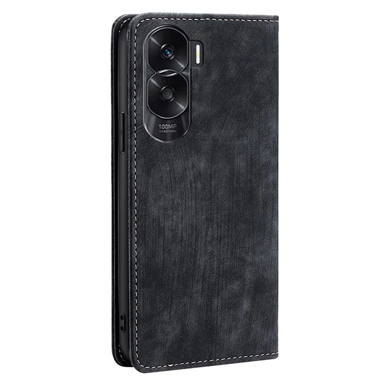 For Honor X50i 5G / 90 Lite 5G Multifunction Phone Case RFID Blocking Wallet PU Leather Stand Phone Cover - Preto