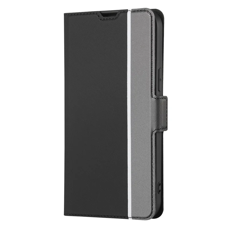 Per vivo Y78+ 5G Anti-Scratch Phone Cover Twill Texture Card Holder Stand TPU+PU Leather Case - Nero