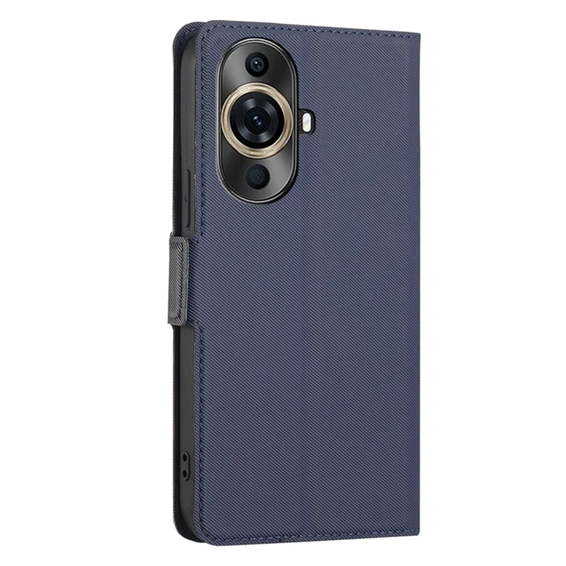 For Huawei nova 11 Pro / nova 11 Ultra Mobile Phone Case Twill Texture Card Holder Stand PU Leather Phone Cover - Blue