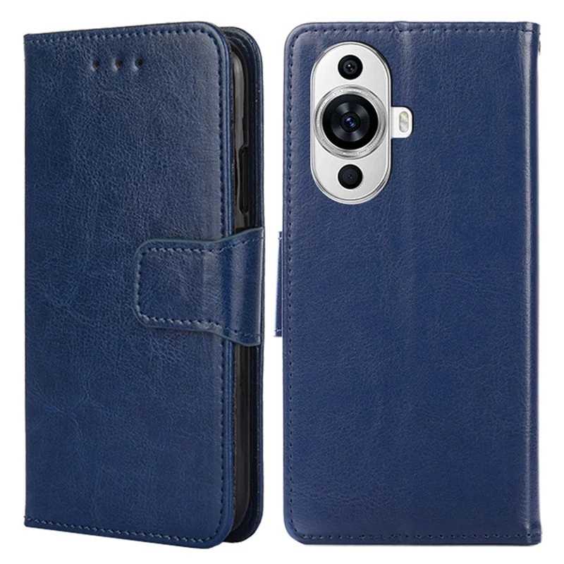 For Huawei nova 11 / nova 12s 4G / nova 12 Lite 4G Anti-Fingerprint Phone Cover Textured Leather Wallet Stand Cell Phone Case - Sapphire
