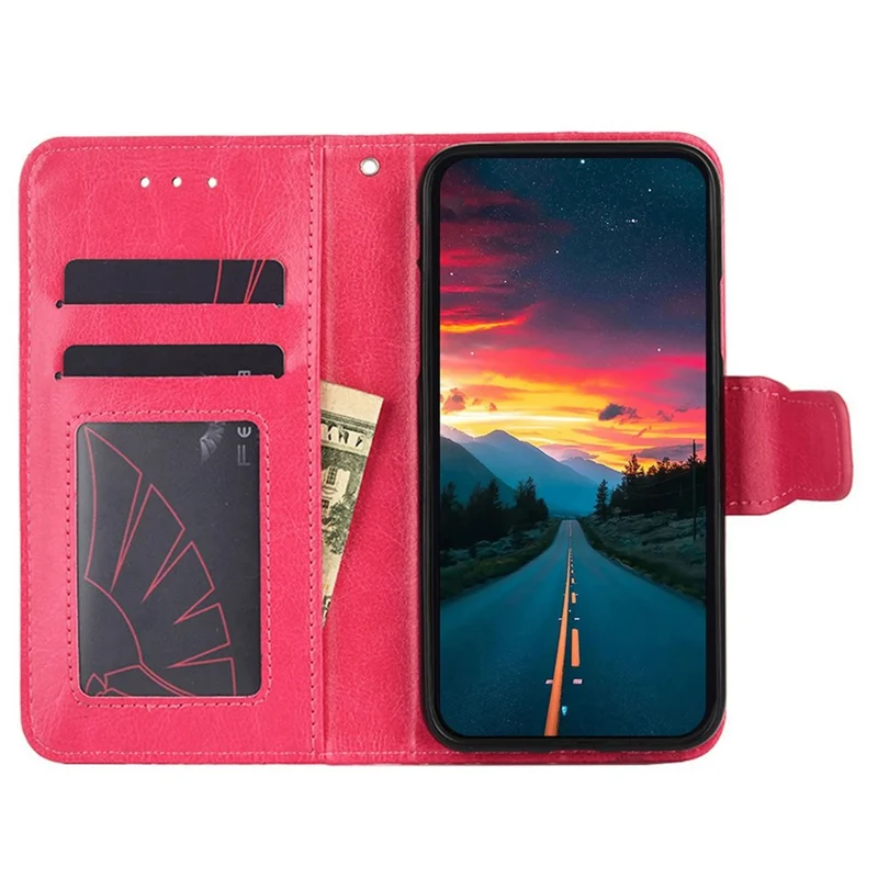 For Huawei nova 11 / nova 12s 4G / nova 12 Lite 4G Anti-Fingerprint Phone Cover Textured Leather Wallet Stand Cell Phone Case - Rose