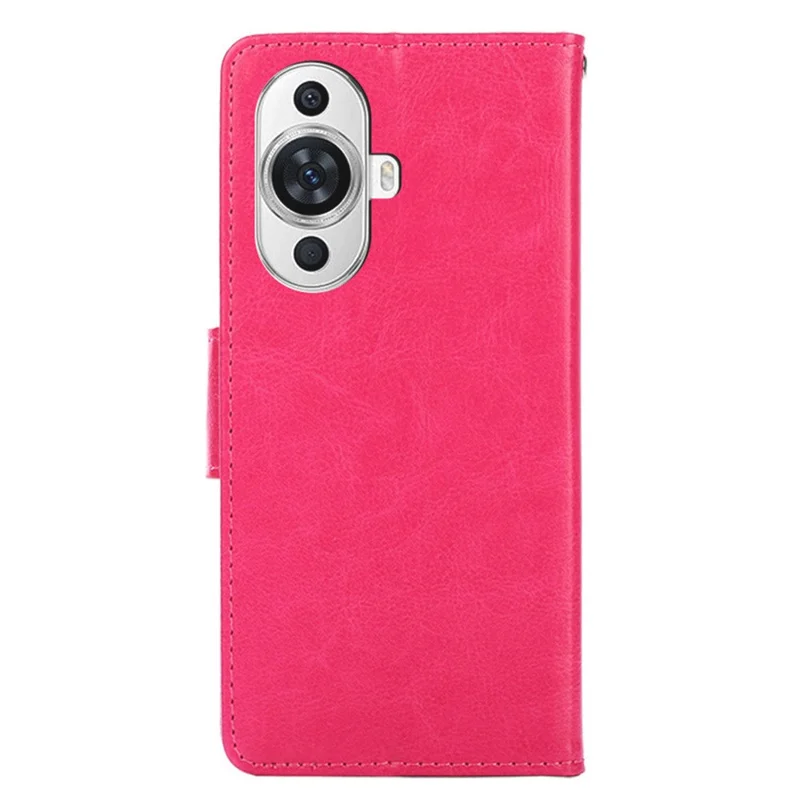 For Huawei nova 11 / nova 12s 4G / nova 12 Lite 4G Anti-Fingerprint Phone Cover Textured Leather Wallet Stand Cell Phone Case - Rose