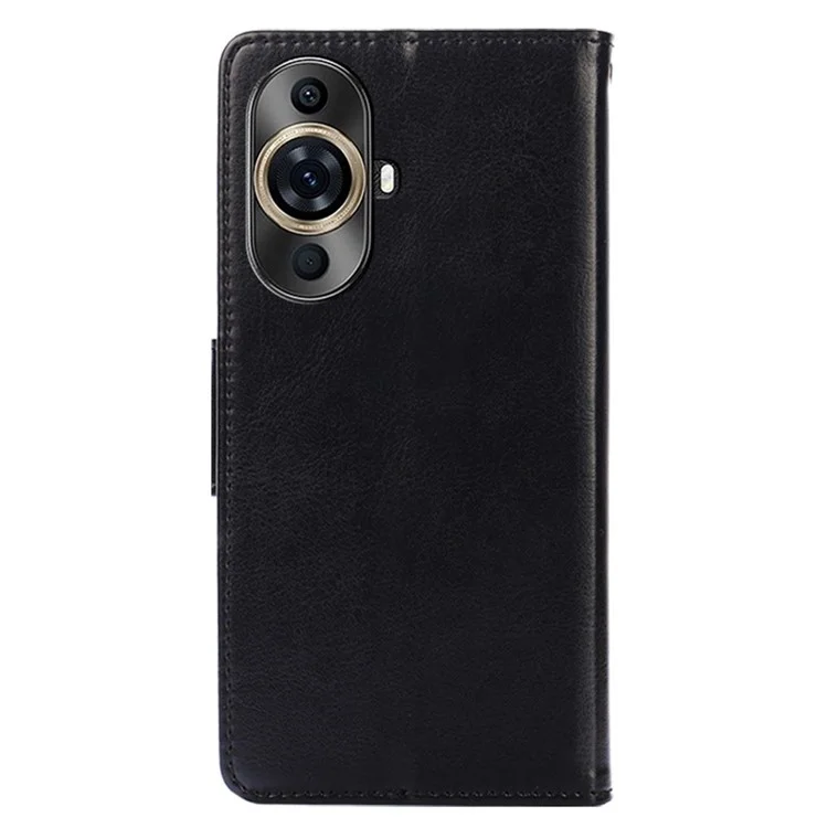 For Huawei nova 11 Pro / nova 11 Ultra Textured Leather Wallet Stand Cover Shockproof Phone Case - Black