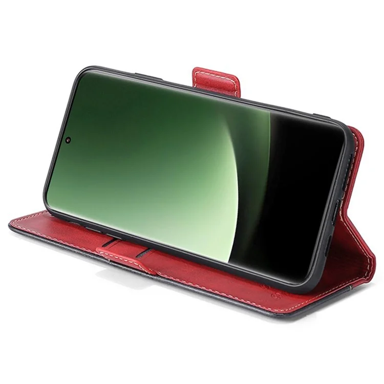 Per Xiaomi 13 Ultra Custodia in pelle PU a libro, Contrasto di colore, Portafoglio, Custodia per telefono - Rosso+Nero