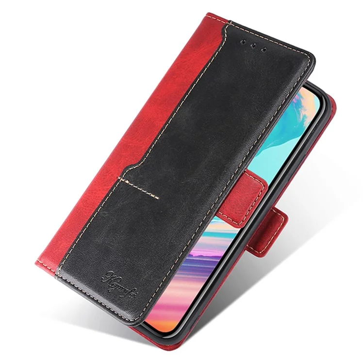 Per Xiaomi 13 Ultra Custodia in pelle PU a libro, Contrasto di colore, Portafoglio, Custodia per telefono - Rosso+Nero