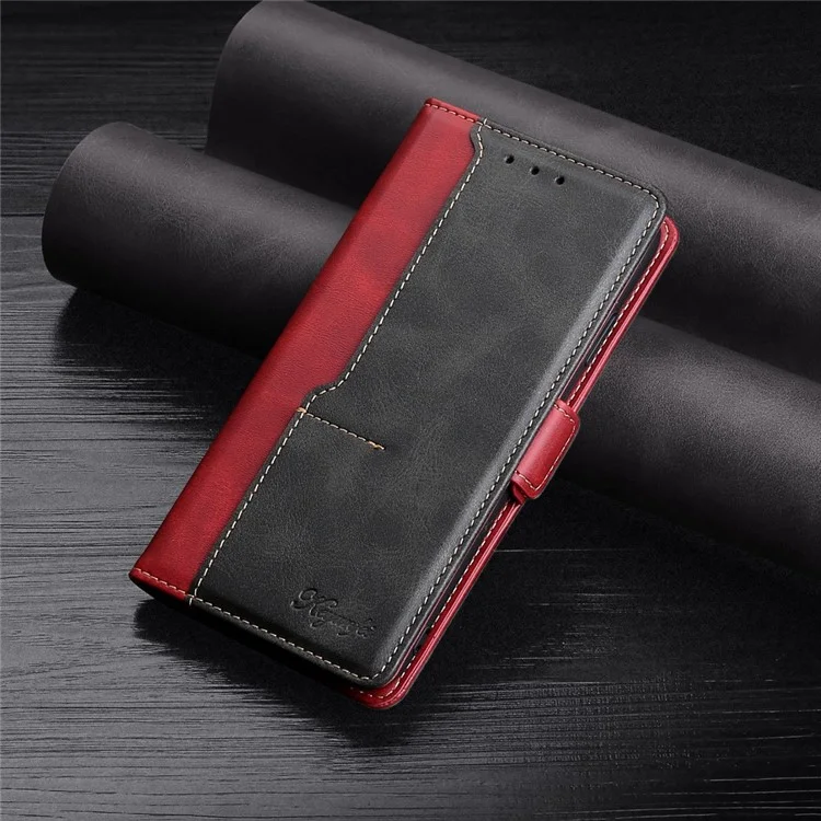 Per Xiaomi 13 Ultra Custodia in pelle PU a libro, Contrasto di colore, Portafoglio, Custodia per telefono - Rosso+Nero