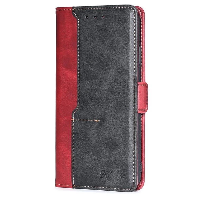 Per Xiaomi 13 Ultra Custodia in pelle PU a libro, Contrasto di colore, Portafoglio, Custodia per telefono - Rosso+Nero