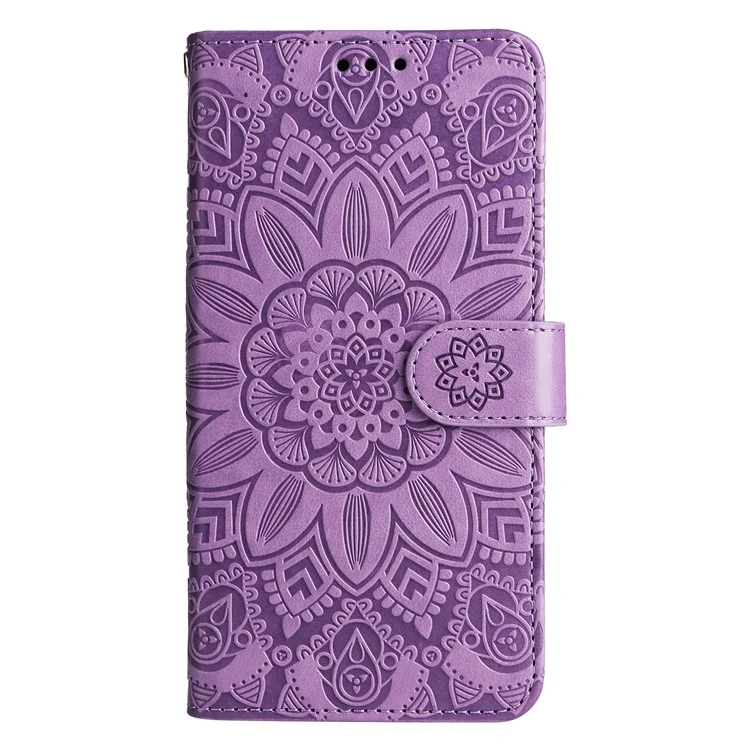 Phone Case for Realme GT Neo 5 5G / GT3 5G Leather Wallet Sunflower Imprinted Phone Stand Cover - Purple