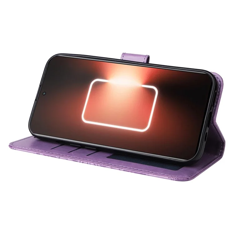 Phone Case for Realme GT Neo 5 5G / GT3 5G Leather Wallet Sunflower Imprinted Phone Stand Cover - Purple