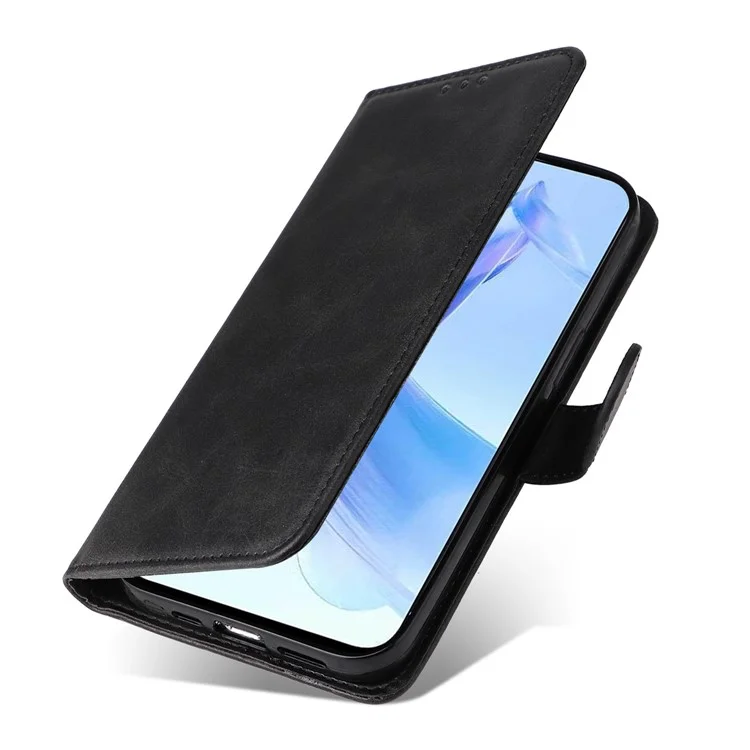 Custodia per cellulare per Honor X50i 5G / 90 Lite 5G Texture Calf Anti-graffio Custodia in pelle PU con supporto e tracolla - Nero