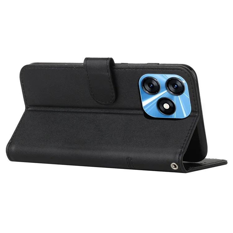 Para TECNO Spark 10 4G Cartera Soporte Folio Flip Funda de Teléfono de Cuero PU - Negro