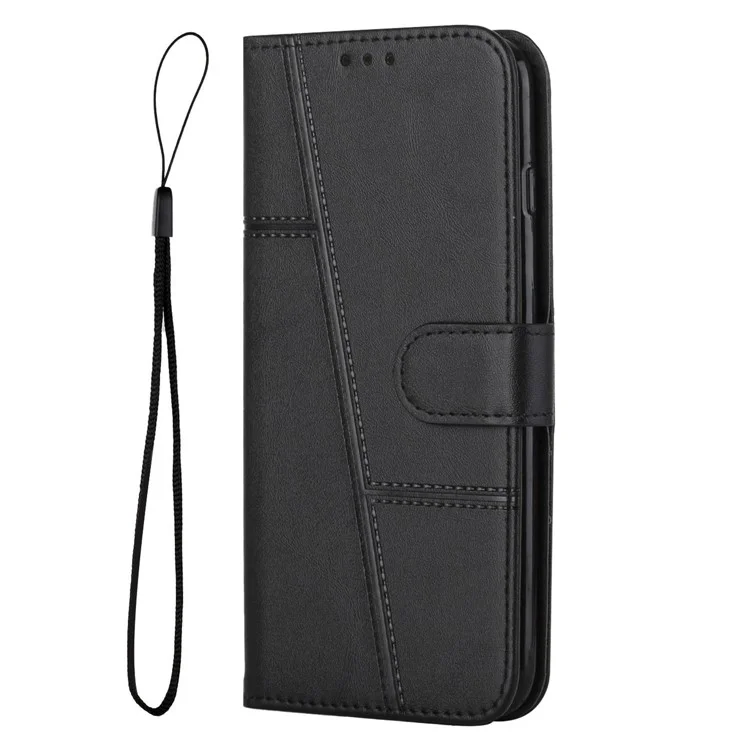 Carteira Case Stand para TECNO Spark 10 Pro Folio Flip PU Leather Cell Phone Drop-Proof Cover - Preto