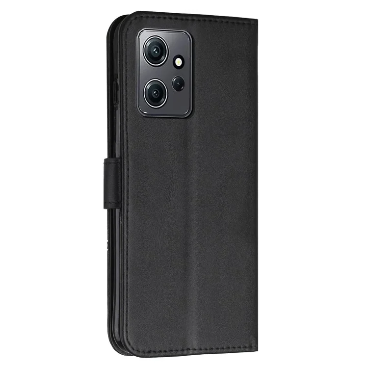 Custodia in pelle PU per Xiaomi Redmi Note 12 4G Telefono cellulare a prova di caduta Wallet Foldable Stand Cover - Nero