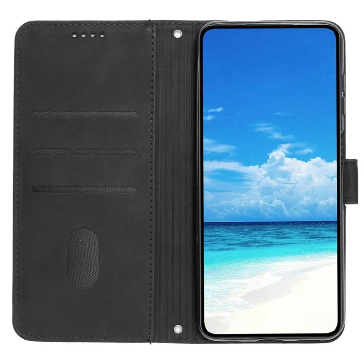 Чехол-книжка с имитированным сердечком для Xiaomi Civi 2 5G / 13 Lite, кожаный, с подставкой - черный