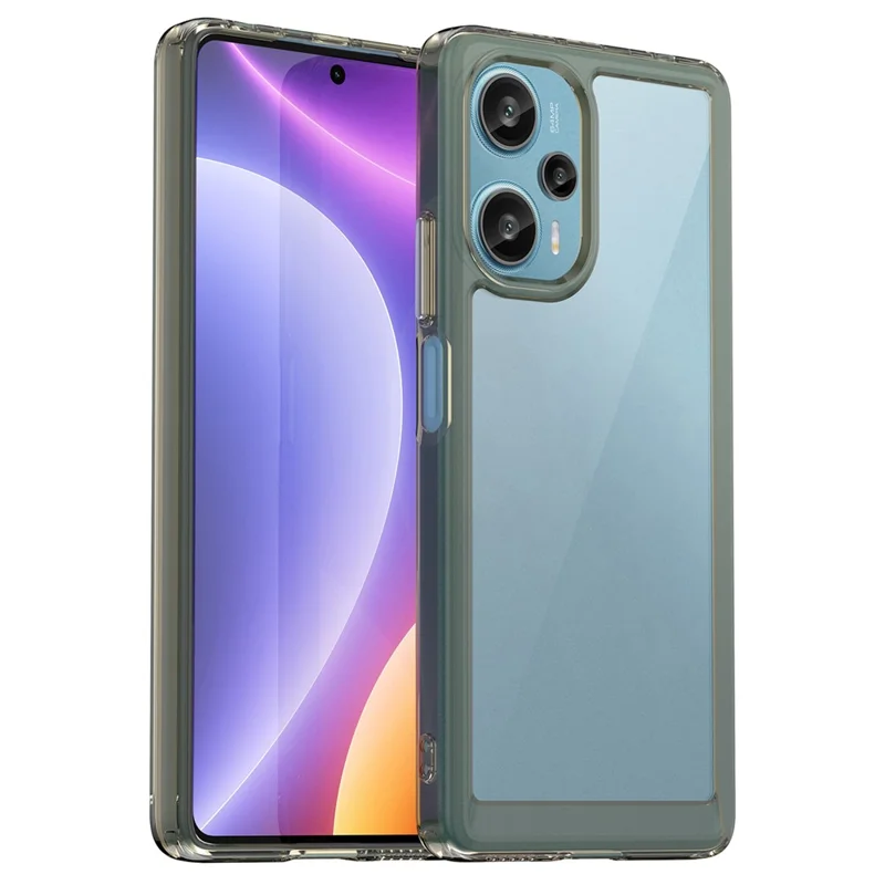 For Xiaomi Redmi Note 12 Turbo / Poco F5 5G Protective Phone Case TPU+Acrylic Anti-scratch Cover - Transparent Grey