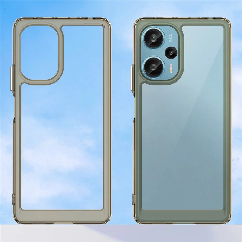 For Xiaomi Redmi Note 12 Turbo / Poco F5 5G Protective Phone Case TPU+Acrylic Anti-scratch Cover - Transparent Grey