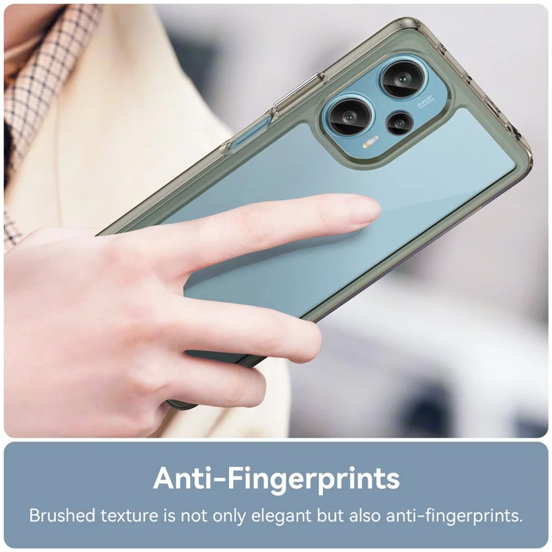 For Xiaomi Redmi Note 12 Turbo / Poco F5 5G Protective Phone Case TPU+Acrylic Anti-scratch Cover - Transparent Grey