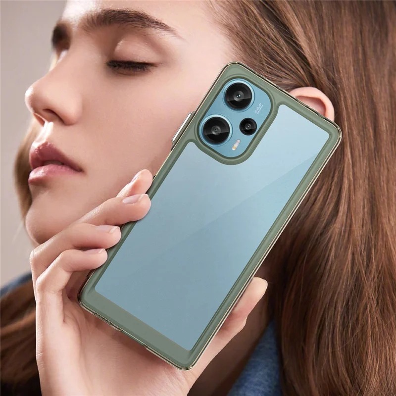 For Xiaomi Redmi Note 12 Turbo / Poco F5 5G Protective Phone Case TPU+Acrylic Anti-scratch Cover - Transparent Grey