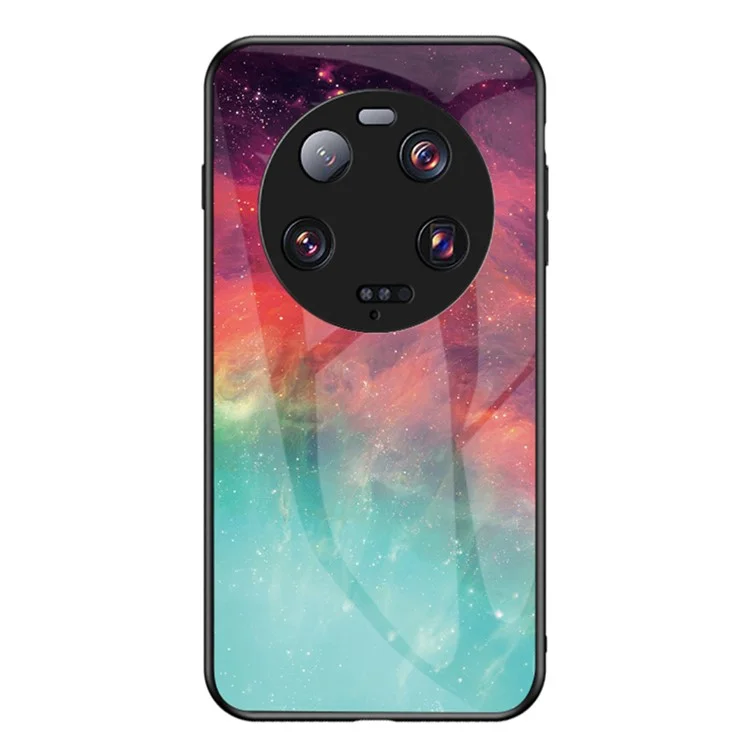 Para Xiaomi 13 Ultra Starry Sky Pattern Printing Case Anti-Scratch PC+TPU+Tempered Glass Phone Cover - Color Starry Sky