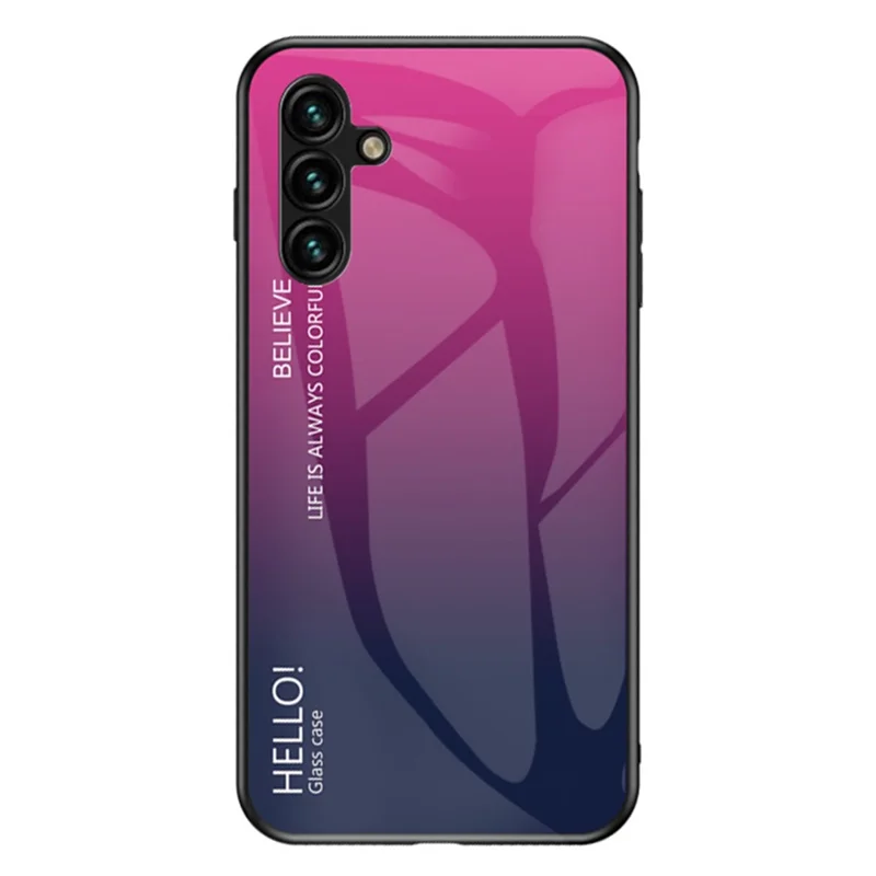 For Samsung Galaxy A24 4G (162.1 x 77.6 x 8.3mm) Gradient Color Back Slim Case PC+TPU+Tempered Glass Phone Cover - Gradient Rose