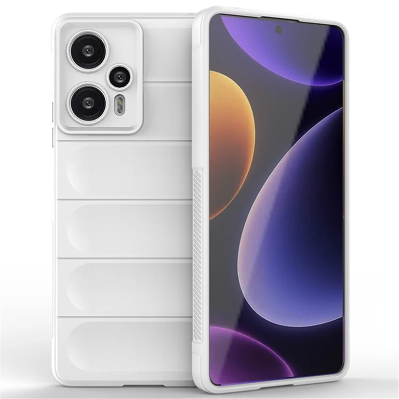 For Xiaomi Poco F5 5G / Redmi Note 12 Turbo Flexible TPU Phone Case Anti-drop Rugged Back Cover - White
