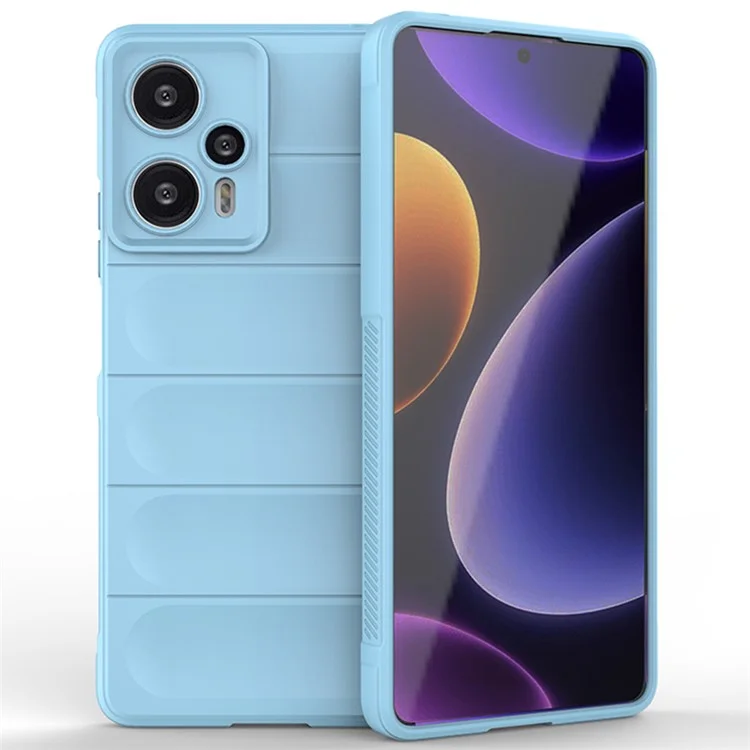 For Xiaomi Poco F5 5G / Redmi Note 12 Turbo Flexible TPU Phone Case Anti-drop Rugged Back Cover - Baby Blue