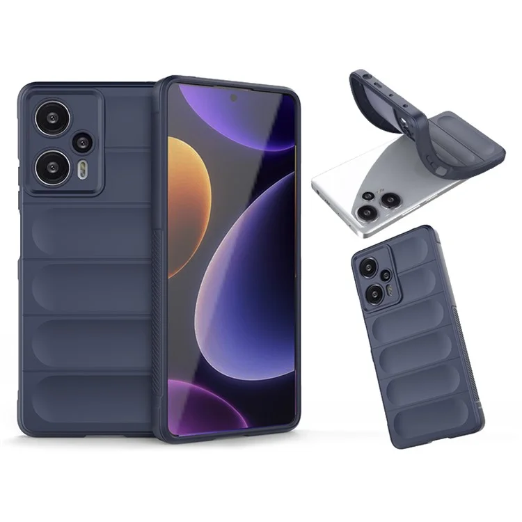 For Xiaomi Poco F5 5G / Redmi Note 12 Turbo Flexible TPU Phone Case Anti-drop Rugged Back Cover - Baby Blue