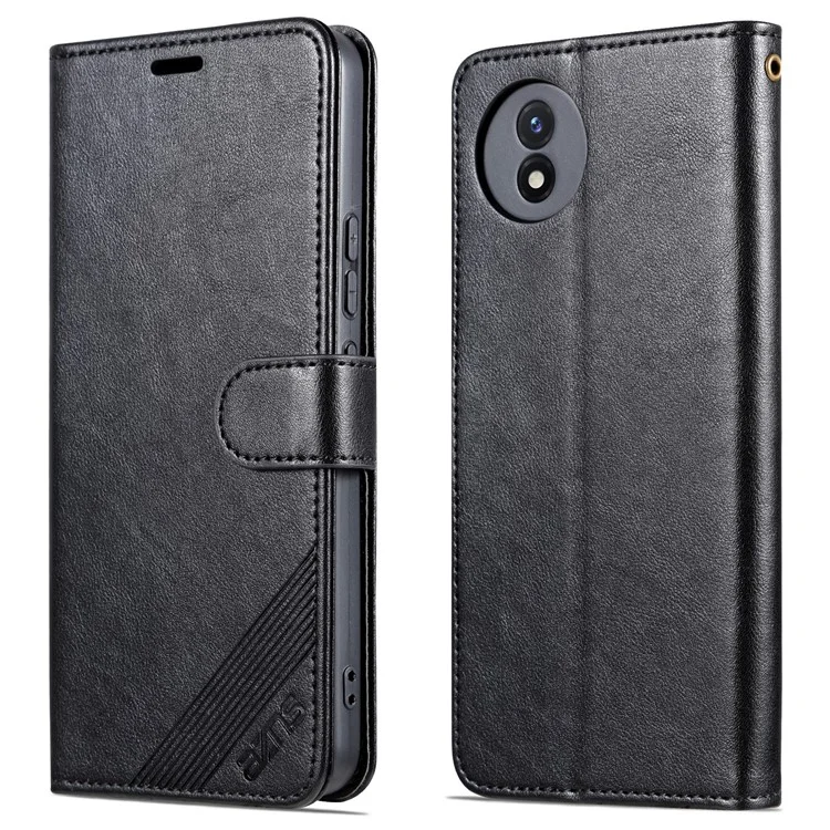 AZNS per vivo Y02 4G / Y02A 4G / Y11 (2023) Custodia protettiva in pelle PU con supporto - Nero