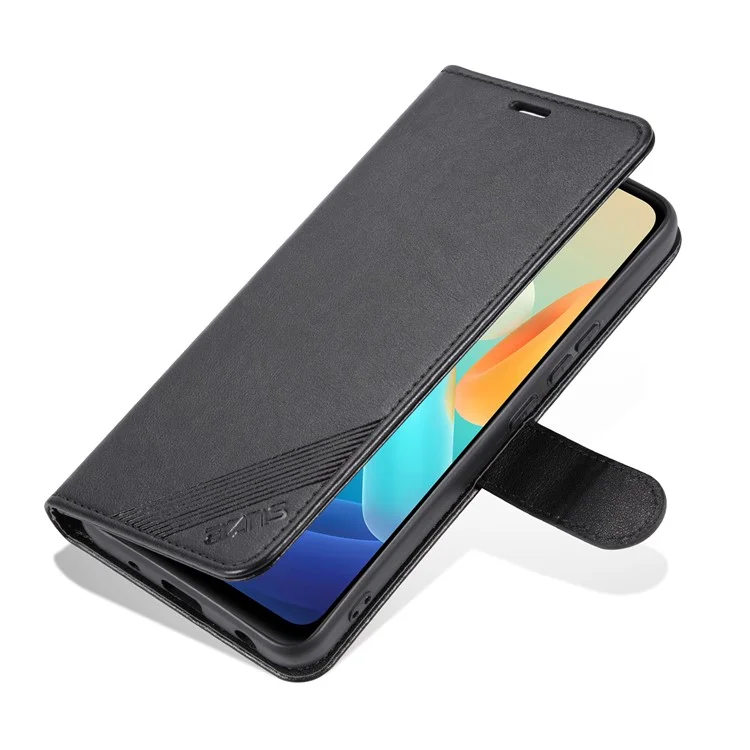 AZNS per vivo Y02 4G / Y02A 4G / Y11 (2023) Custodia protettiva in pelle PU con supporto - Nero
