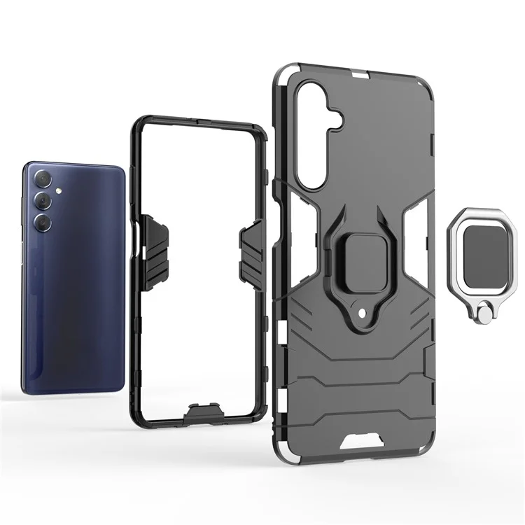 Pour Samsung Galaxy M54 5G / F54 5G Étui de protection avec support Coque en TPU souple et PC dur - Noir