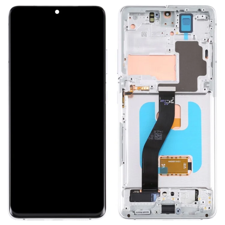 For Samsung Galaxy S21 Ultra 5G G998B OEM Grade S AMOLED Screen and Digitizer Assembly + Frame Part (without Logo) - Silver
