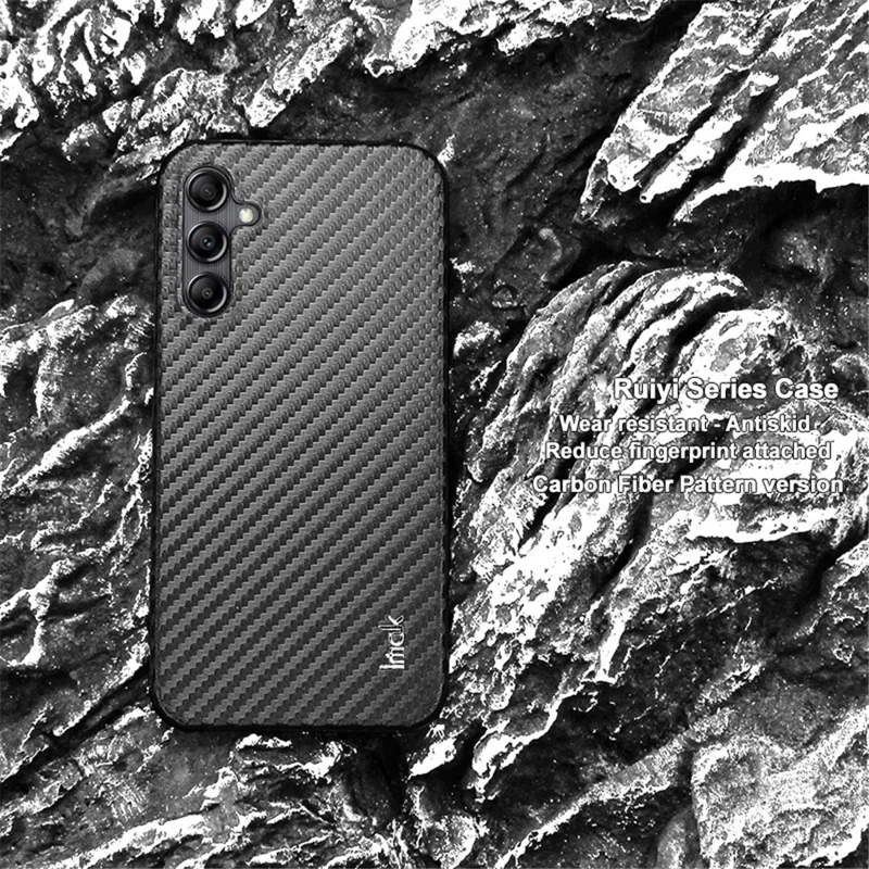 IMAK Ruiyi Series для Samsung Galaxy A54 5G Carbon Fiber Texture Back Cover PU Leather Coated PC Phone Case