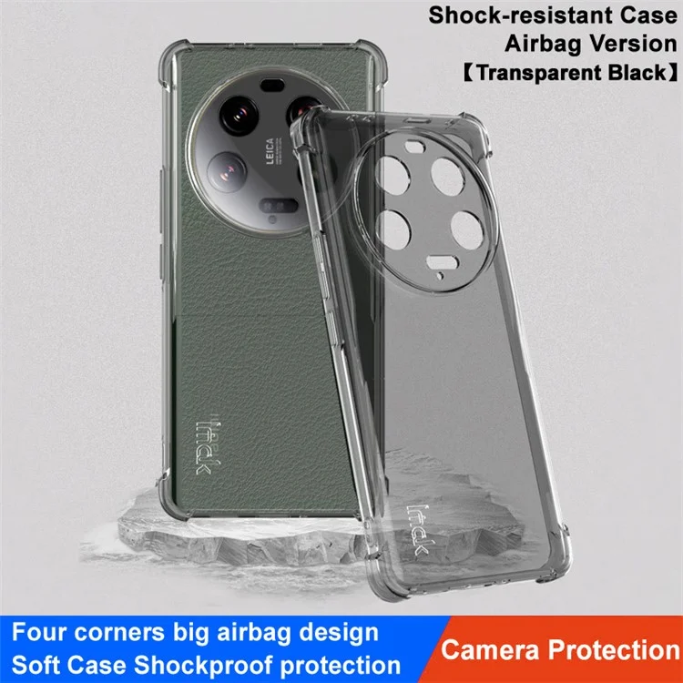 IMAK Klare Hülle für Xiaomi 13 Ultra, weicher TPU-Verteidiger-Handyhülle - Transparent Schwarz