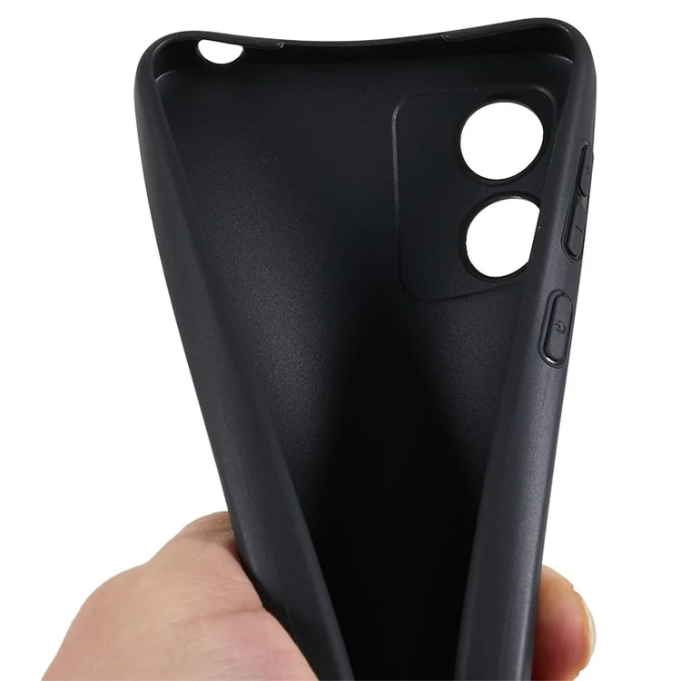 Für Motorola Moto E13 4G matte Handyhülle Fingerabdruckfrei flexible TPU-Handyhülle - Schwarz