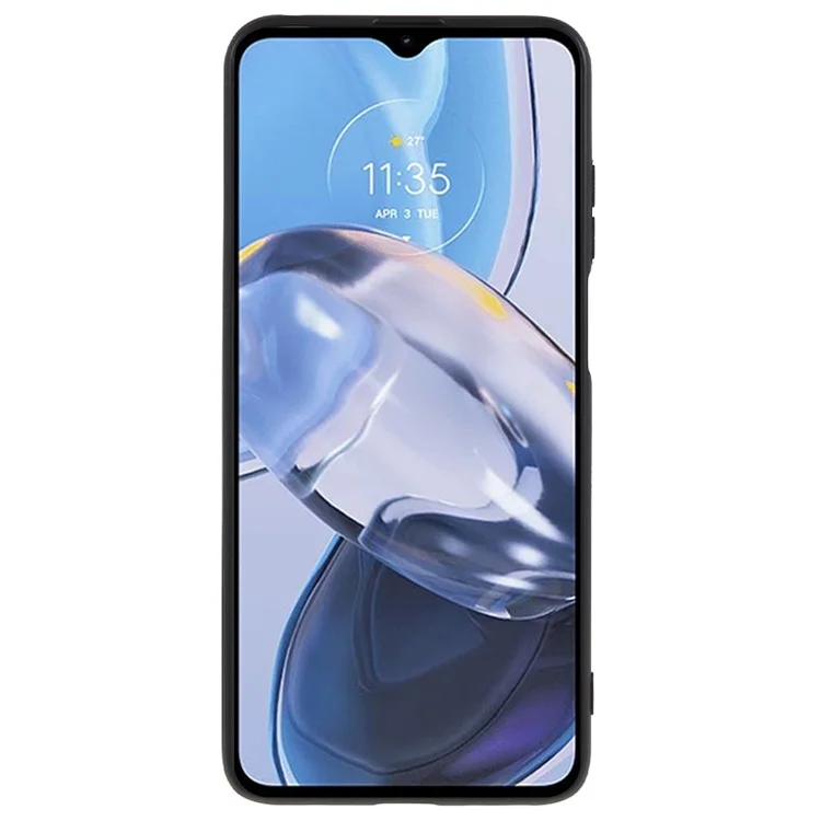 Para Motorola Moto E22 4G Cubierta Suave Brillante de TPU Anti-arañazos Funda de teléfono - Negro