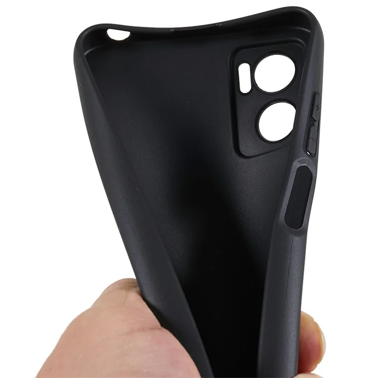 Para Motorola Moto E22 4G Cubierta Suave Brillante de TPU Anti-arañazos Funda de teléfono - Negro