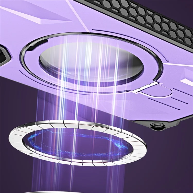 Shockproof Case for Samsung Galaxy S23 Ultra Kickstand Magnetic Phone Case Anti-Scratch PC+TPU Phone Shell - Purple