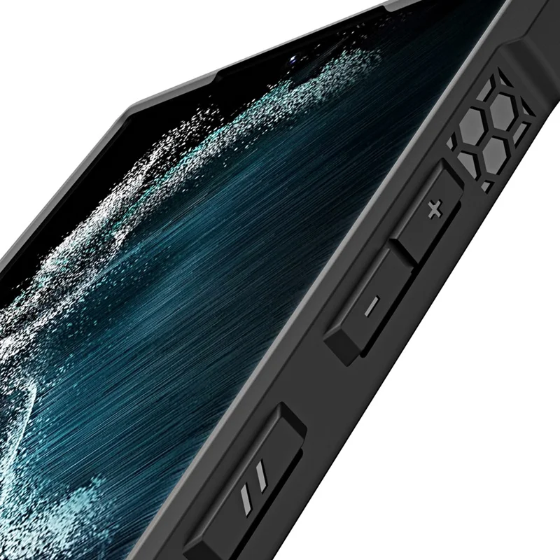 Shockproof Case for Samsung Galaxy S23 Ultra Kickstand Magnetic Phone Case Anti-Scratch PC+TPU Phone Shell - Black