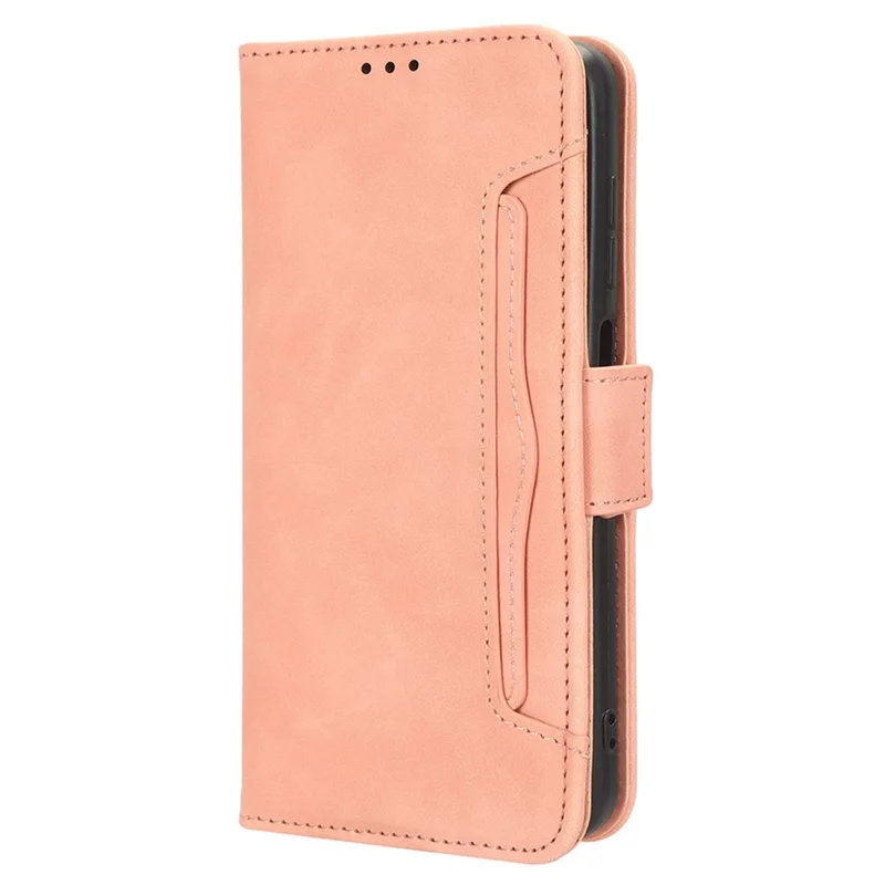 Para Oukitel C32 Multiple Card Slots Anti-drop Phone Case PU Leather Protective Cover with Stand Wallet - Pink