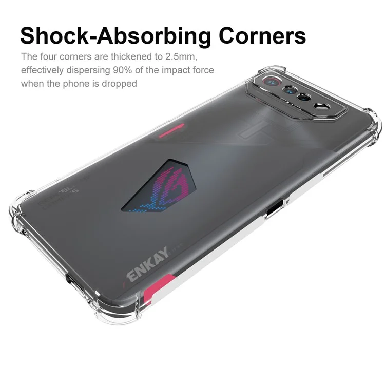 ENKAY HAT PRINCE Para Asus ROG Phone 7 5G Funda de teléfono con protección contra caídas Tira antideslizante Borde de funda de teléfono de TPU