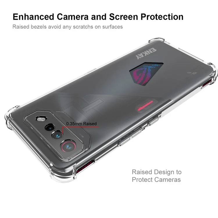 ENKAY HAT PRINCE Para Asus ROG Phone 7 5G Funda de teléfono con protección contra caídas Tira antideslizante Borde de funda de teléfono de TPU