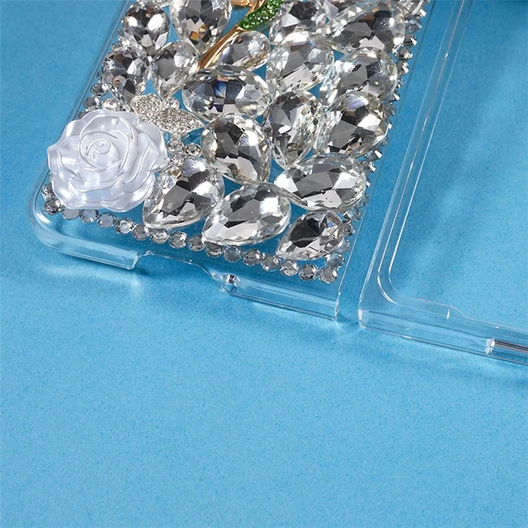 Rhinestone Decor Phone Case für Samsung Galaxy Z Fold5 5G, 2-teiliges Design Hartplastik-Handyhülle
