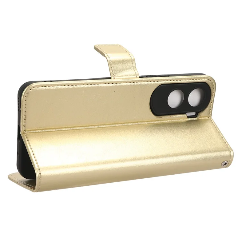 For Honor 90 Lite 5G / X50i 5G Crazy Horse Texture PU Leather Phone Wallet Case Stand Shockproof Cover - Gold