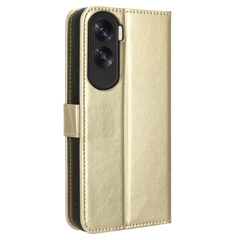 For Honor 90 Lite 5G / X50i 5G Crazy Horse Texture PU Leather Phone Wallet Case Stand Shockproof Cover - Gold