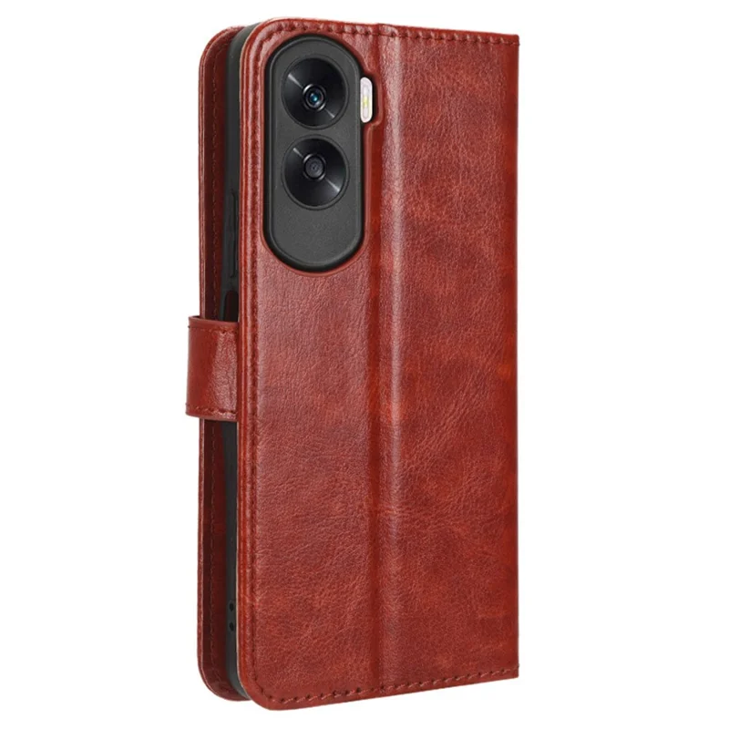 For Honor 90 Lite 5G / X50i 5G Crazy Horse Texture PU Leather Phone Wallet Case Stand Shockproof Cover - Brown