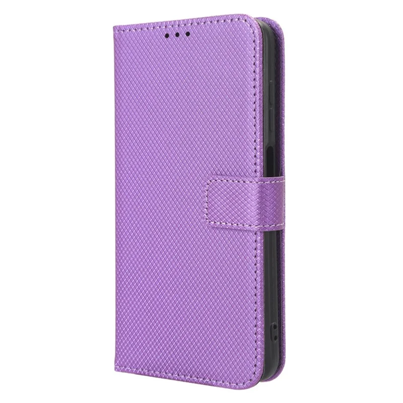Flip Case for Honor 90 Lite 5G / X50i 5G PU Leather Diamond Texture Wallet Stand Shockproof Phone Cover - Purple