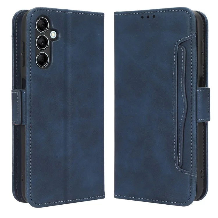Для Samsung Galaxy M54 5G / F54 5G PU Leather Phone Case Multiple Card Slots Wallet Stand Flip Cover - Blue
