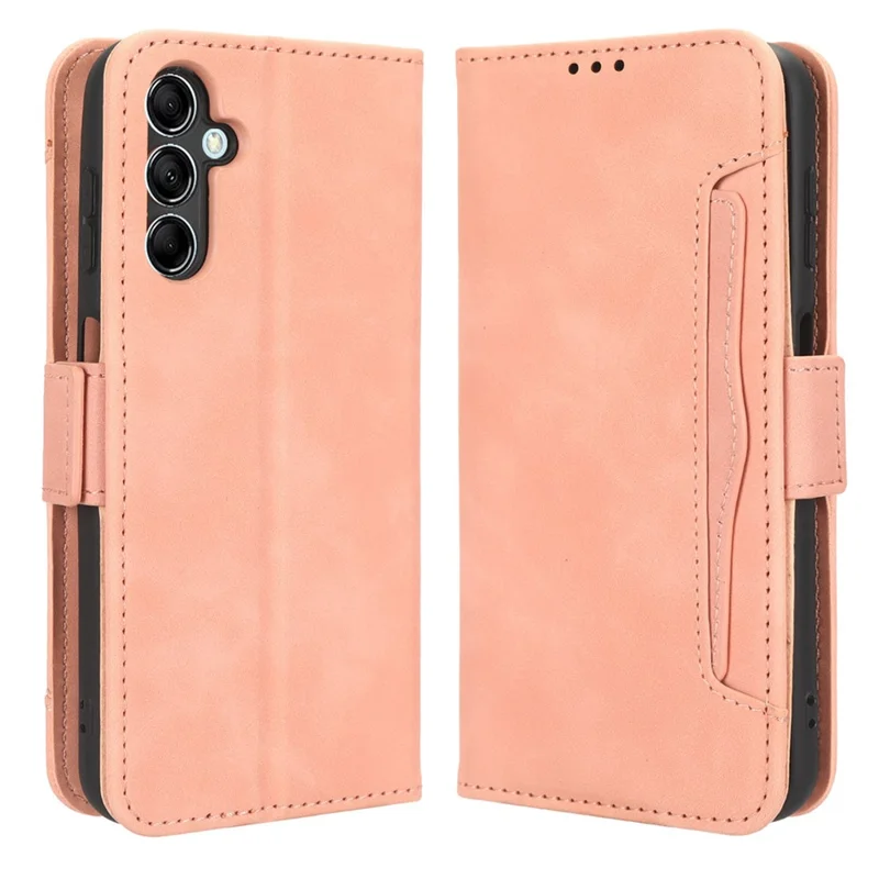 Funda de cuero PU para teléfono Samsung Galaxy M54 5G / F54 5G, con múltiples ranuras para tarjetas, billetera, soporte, tapa abatible - Rosa