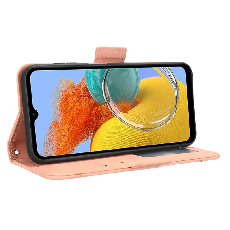 Funda de cuero PU para teléfono Samsung Galaxy M54 5G / F54 5G, con múltiples ranuras para tarjetas, billetera, soporte, tapa abatible - Rosa