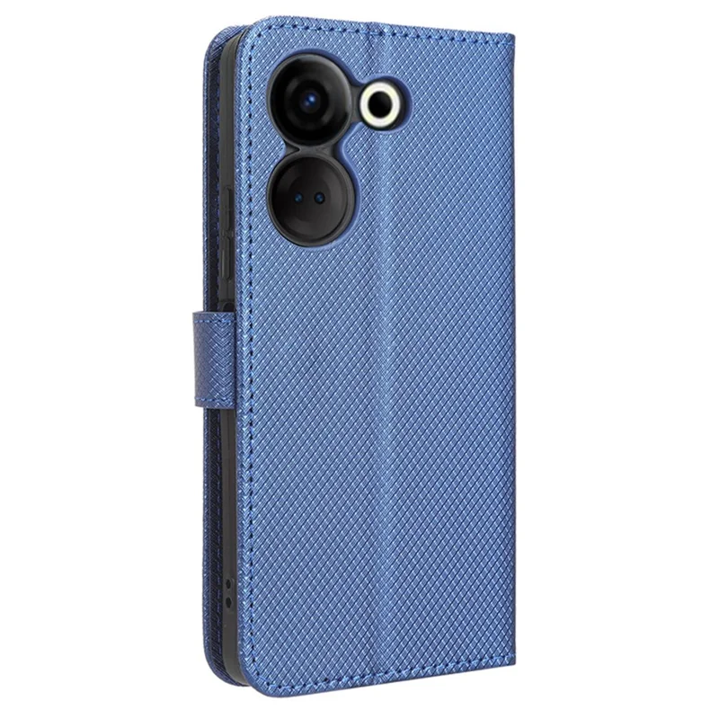 For TECNO Camon 20 Pro 4G CK7n / 20 4G CK6 PU Leather Diamond Texture Wallet Case TPU Inner Shell Stand Phone Cover - Blue